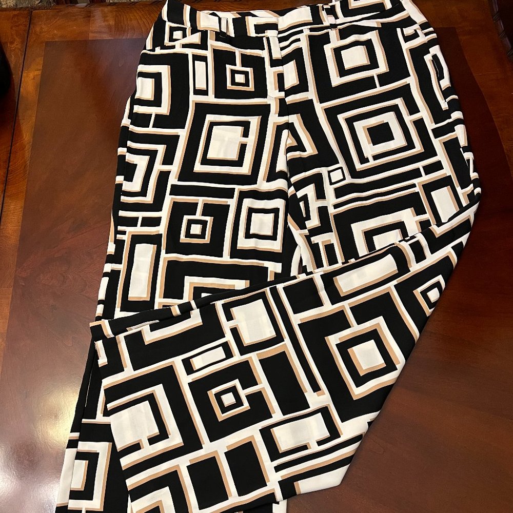 Chico's Women Abstract Pattern Wide Leg Pant, Size 12 (Chicco 2)